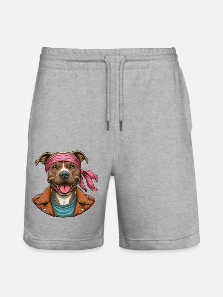 Pitbull Karate Master - Stanley/Stella Trainer Unisex Organic Jogging Shorts - heather grey