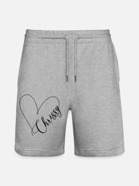 Chrissy Name Herzlinie - Stanley/Stella Unisex Bio Joggingshorts Trainer  - Grau meliert