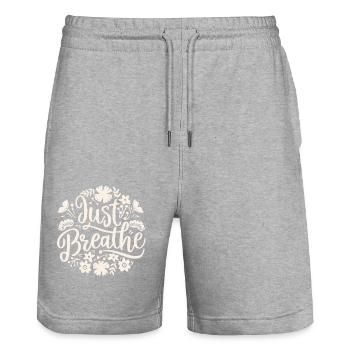 Atmen, beruhigende Angstzustände - Stanley/Stella Unisex Bio Joggingshorts Trainer  - Grau meliert - Vorne - Nik (191cm) & Marisol (170cm)