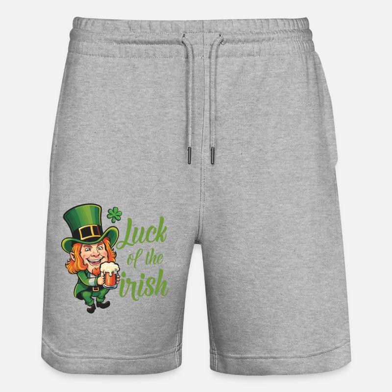 Leprechaun Leprechaun Saint-Patrick Irlande - Short de jogging bio TRAINER Stanley/Stella unisexe - gris chiné