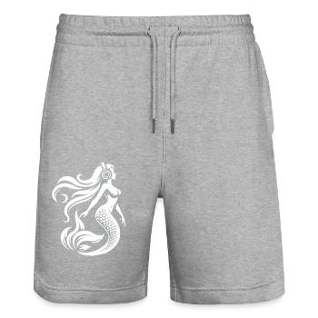 La sirène DJ - Short de jogging bio TRAINER Stanley/Stella unisexe - gris chiné - Devant - Nik (191cm) & Marisol (170cm)