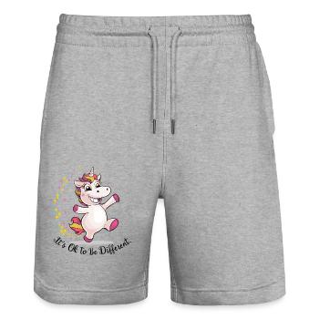 Lustiges Einhorn Einhörner Sprüche Fabelwesen Tier - Stanley/Stella Unisex Bio Joggingshorts Trainer  - Grau meliert - Vorne - Nik (191cm) & Marisol (170cm)