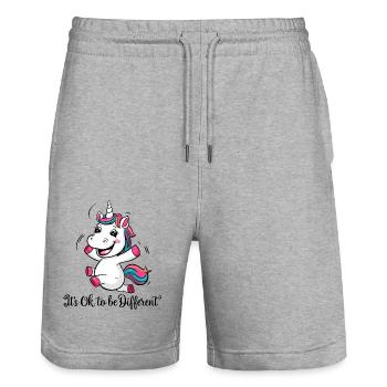Lustiges Einhorn Einhörner Sprüche Fabelwesen Tier - Stanley/Stella Unisex Bio Joggingshorts Trainer  - Grau meliert - Vorne - Nik (191cm) & Marisol (170cm)