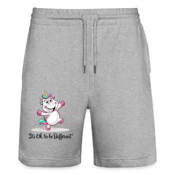 Licorne Drôle Licornes Licornes Dictons Créatures Mythiques Animal - Short de jogging bio TRAINER Stanley/Stella unisexe - gris chiné - Devant - Nik (191cm) & Marisol (170cm)