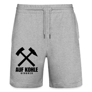 Ruhrpott Né sur le charbon Pott Bergbau - Short de jogging bio TRAINER Stanley/Stella unisexe - gris chiné - Devant - Nik (191cm) & Marisol (170cm)
