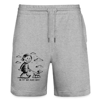 Funny Dog Saying for Dog Lovers - Stanley/Stella Trainer Unisex Organic Jogging Shorts - heather grey - Front - Nik (191cm) & Marisol (170cm)