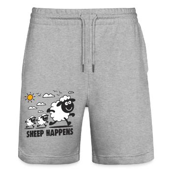 Funny Sheep Sheep Happens - Short de jogging bio TRAINER Stanley/Stella unisexe - gris chiné - Devant - Nik (191cm) & Marisol (170cm)