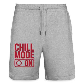 Chill Mode On Relax Relax - Stanley/Stella Trainer Unisex Organic Jogging Shorts - heather grey - Front - Nik (191cm) & Marisol (170cm)