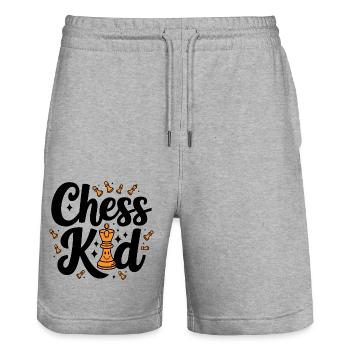 Chess Kid Chess Kids Dictons Citations - Short de jogging bio TRAINER Stanley/Stella unisexe - gris chiné - Devant - Nik (191cm) & Marisol (170cm)