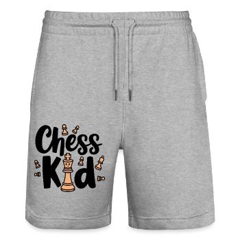 Chess Kid Chess Kids Dictons Citations - Short de jogging bio TRAINER Stanley/Stella unisexe - gris chiné - Devant - Nik (191cm) & Marisol (170cm)