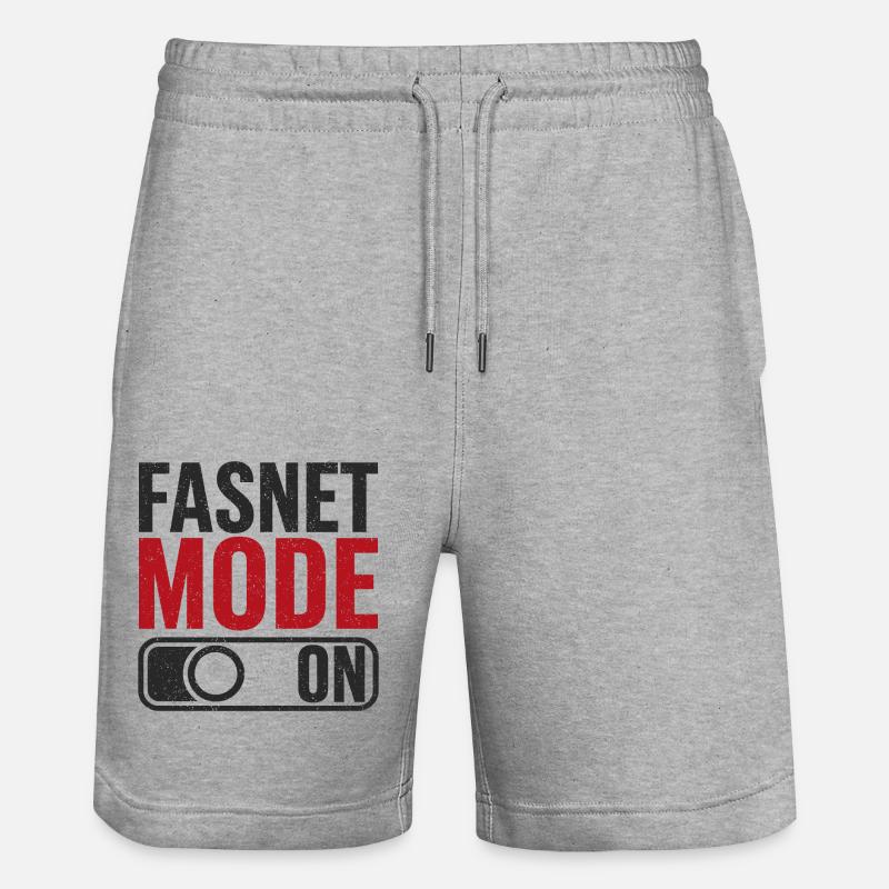 Fasnet Mode On - Stanley/Stella Unisex Bio Joggingshorts Trainer  - Grau meliert