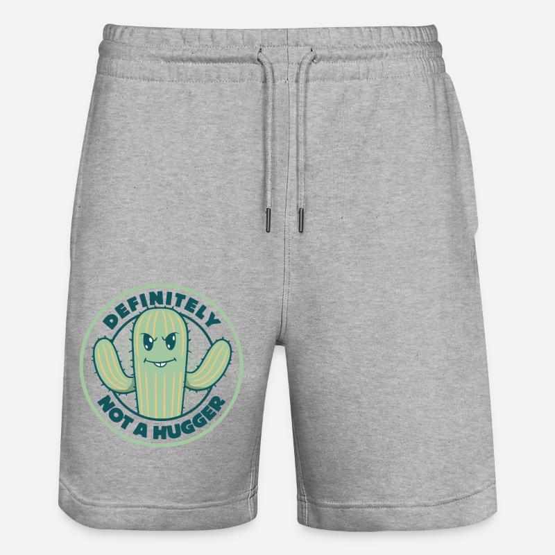 Definitiv kein Umarmer - Stanley/Stella Unisex Bio Joggingshorts Trainer  - Grau meliert