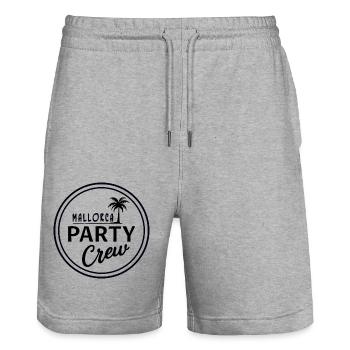 Mallorca Party Crew Sommer, Sonne & Partyfeeling - Stanley/Stella Unisex Bio Joggingshorts Trainer  - Grau meliert - Vorne - Nik (191cm) & Marisol (170cm)