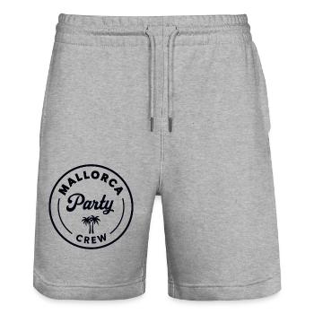 Mallorca Party Crew Sommer, Sonne & Partyfeeling - Stanley/Stella Unisex Bio Joggingshorts Trainer  - Grau meliert - Vorne - Nik (191cm) & Marisol (170cm)