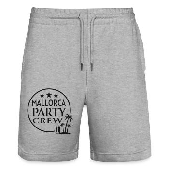 Mallorca Party Crew Sommer, Sonne & Partyfeeling - Stanley/Stella Unisex Bio Joggingshorts Trainer  - Grau meliert - Vorne - Nik (191cm) & Marisol (170cm)