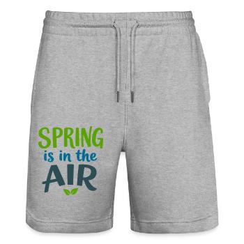 Spring is in the Air - Stanley/Stella Unisex Bio Joggingshorts Trainer  - Grau meliert - Vorne - Nik (191cm) & Marisol (170cm)