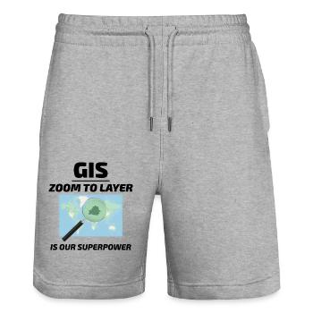 SIG Zoom sur la cartographie des couches Technologie géospatiale - Short de jogging bio TRAINER Stanley/Stella unisexe - gris chiné - Devant - Nik (191cm) & Marisol (170cm)