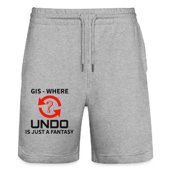 GIS Undo Fantasy Data Mapping Errors - Short de jogging bio TRAINER Stanley/Stella unisexe - gris chiné - Devant - Nik (191cm) & Marisol (170cm)