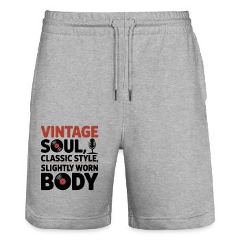 Vintage Soul Style Classique Corps Usé 50ème Anniversaire - Short de jogging bio TRAINER Stanley/Stella unisexe - gris chiné - Devant - Nik (191cm) & Marisol (170cm)