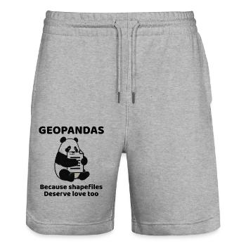 GeoPandas Shapefiles GIS Python Daten Liebe - Stanley/Stella Unisex Bio Joggingshorts Trainer  - Grau meliert - Vorne - Nik (191cm) & Marisol (170cm)