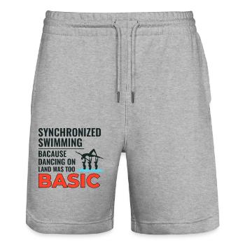 Synchronized Swimming Dancing Basic Swimmer Humor - Stanley/Stella Trainer Unisex Organic Jogging Shorts - heather grey - Front - Nik (191cm) & Marisol (170cm)
