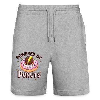 Powered By Donuts - Stanley/Stella Unisex Bio Joggingshorts Trainer  - Grau meliert - Vorne - Nik (191cm) & Marisol (170cm)