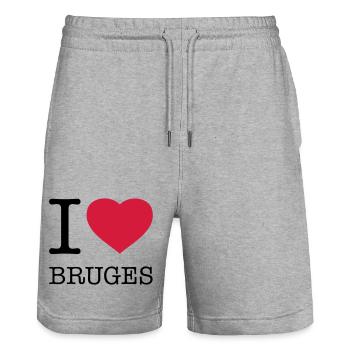 I LOVE BRUGES Brügge - Stanley/Stella Unisex Bio Joggingshorts Trainer  - Grau meliert - Vorne - Nik (191cm) & Marisol (170cm)