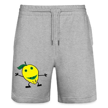 Zitronen Mann - Stanley/Stella Unisex Bio Joggingshorts Trainer  - Grau meliert - Vorne - Nik (191cm) & Marisol (170cm)