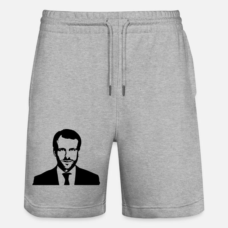 Macron Président - Short de jogging bio TRAINER Stanley/Stella unisexe - gris chiné