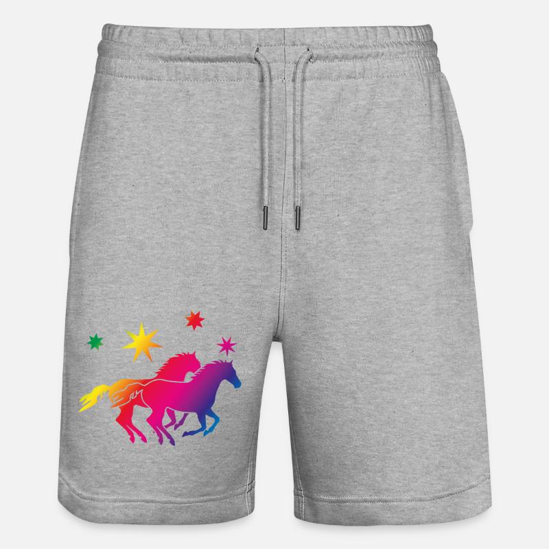 Regenbogenpferde Sternenglanz - Stanley/Stella Unisex Bio Joggingshorts Trainer  - Grau meliert