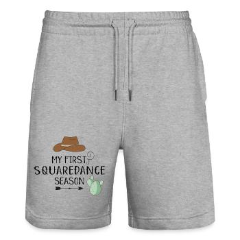 Square Dance - Stanley/Stella Unisex Bio Joggingshorts Trainer  - Grau meliert - Vorne - Nik (191cm) & Marisol (170cm)