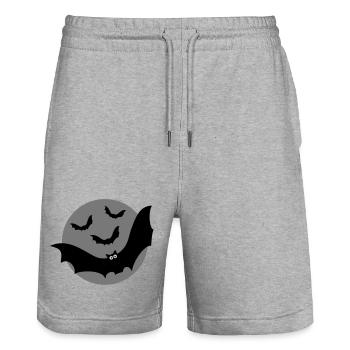 Fledermäuse - Stanley/Stella Unisex Bio Joggingshorts Trainer  - Grau meliert - Vorne - Nik (191cm) & Marisol (170cm)