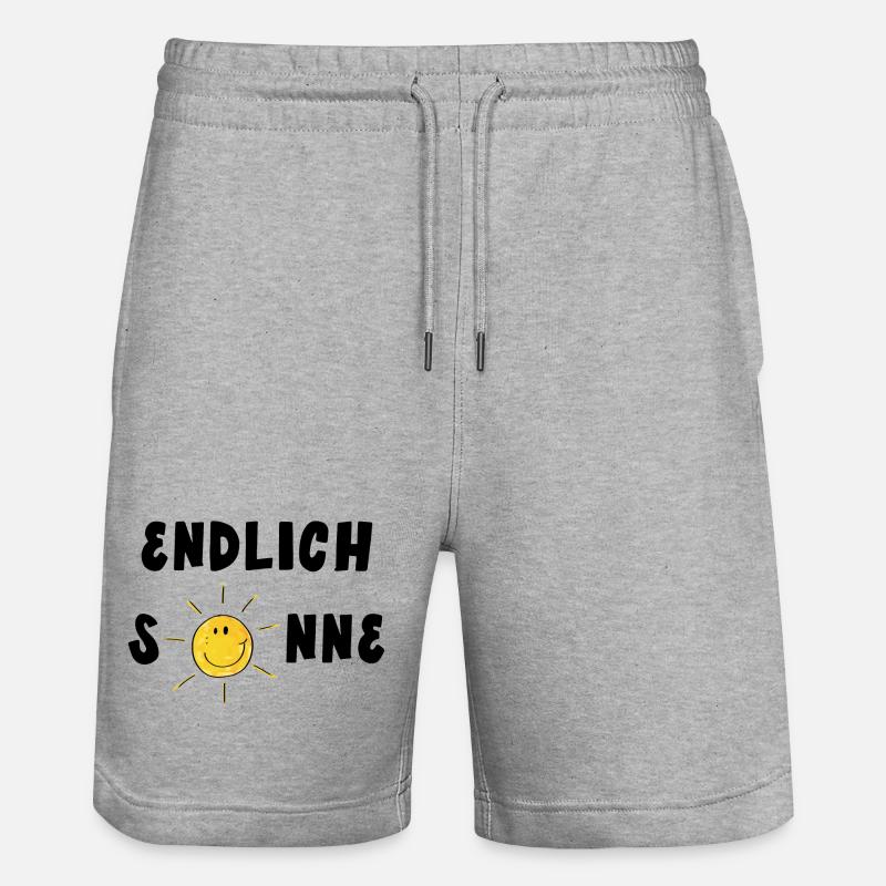 Endlich Sonne - Sommer - Sonnenschein - Stanley/Stella Unisex Bio Joggingshorts Trainer  - Grau meliert