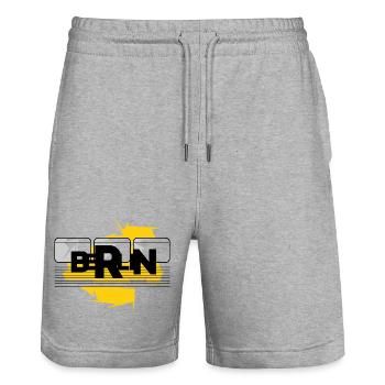 Berlin Ubahn Berlin Graffiti Symbol Icon Tram - Stanley/Stella Trainer Unisex Organic Jogging Shorts - heather grey - Front - Nik (191cm) & Marisol (170cm)