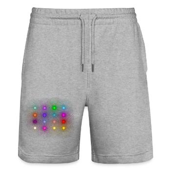 Disco / Party Light - Stanley/Stella Trainer Unisex Organic Jogging Shorts - heather grey - Front - Nik (191cm) & Marisol (170cm)