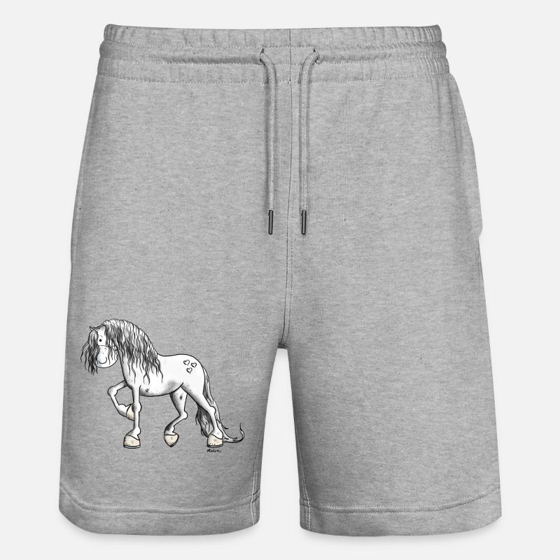 Edles Barockpferd - Stanley/Stella Unisex Bio Joggingshorts Trainer  - Grau meliert