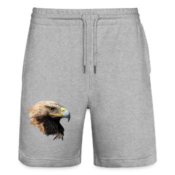 aigle - Short de jogging bio TRAINER Stanley/Stella unisexe - gris chiné - Devant - Nik (191cm) & Marisol (170cm)