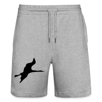 oiseau - Short de jogging bio TRAINER Stanley/Stella unisexe - gris chiné - Devant - Nik (191cm) & Marisol (170cm)