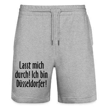 Lasst mich durch! Ich bin Düsseldorfer! - Stanley/Stella Unisex Bio Joggingshorts Trainer  - Grau meliert - Vorne - Nik (191cm) & Marisol (170cm)