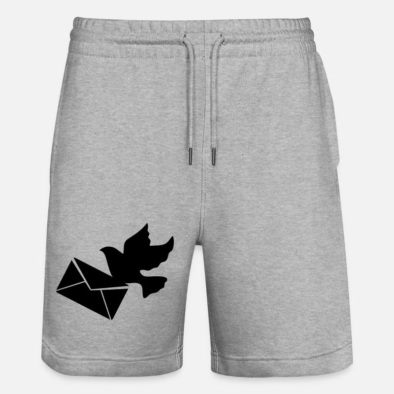 Pigeon voyageur avec une lettre - Short de jogging bio TRAINER Stanley/Stella unisexe - gris chiné