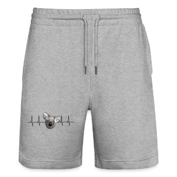 Koala Heart Love Australia Animal Welfare Animals - Stanley/Stella Trainer Unisex Organic Jogging Shorts - heather grey - Front - Nik (191cm) & Marisol (170cm)