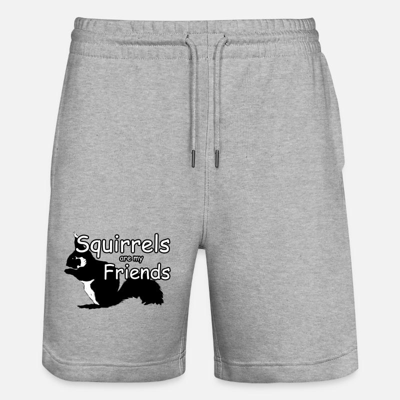 Eichhörnchen Freunde Tiere Spruch - Stanley/Stella Unisex Bio Joggingshorts Trainer  - Grau meliert