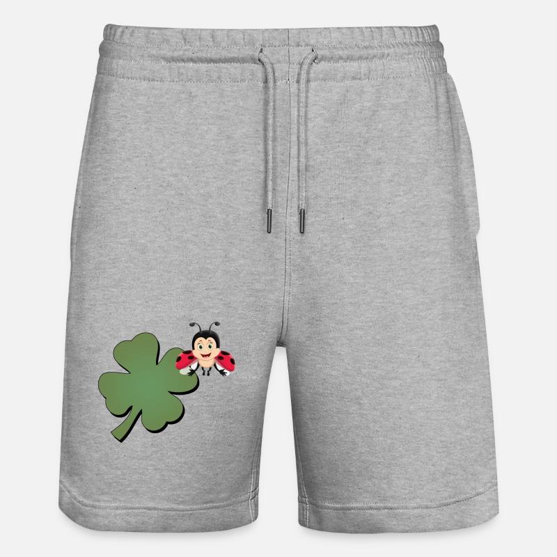 Trèfle avec ladybug (coccinelle) - Short de jogging bio TRAINER Stanley/Stella unisexe - gris chiné