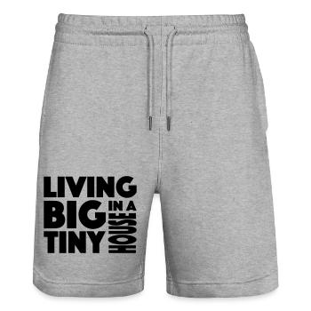 Petite maison - Short de jogging bio TRAINER Stanley/Stella unisexe - gris chiné - Devant - Nik (191cm) & Marisol (170cm)