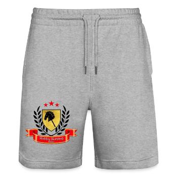 Hobby Horsing Berlin Logo - Stanley/Stella Unisex Bio Joggingshorts Trainer  - Grau meliert - Vorne - Nik (191cm) & Marisol (170cm)