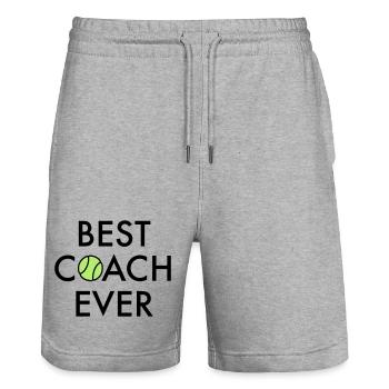 Best coach ever - Stanley/Stella Trainer Unisex Organic Jogging Shorts - heather grey - Front - Nik (191cm) & Marisol (170cm)