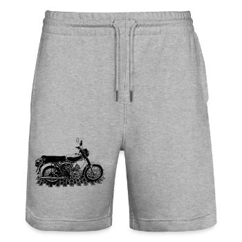 S51 - DDR-Motorräder - Stanley/Stella Unisex Bio Joggingshorts Trainer  - Grau meliert - Vorne - Nik (191cm) & Marisol (170cm)