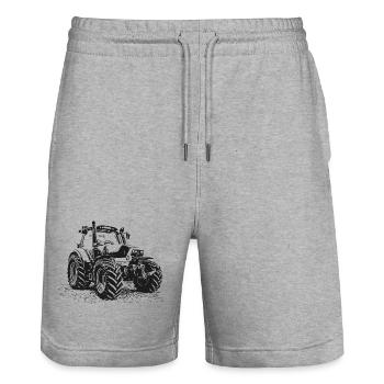 Tracteur - Short de jogging bio TRAINER Stanley/Stella unisexe - gris chiné - Devant - Nik (191cm) & Marisol (170cm)