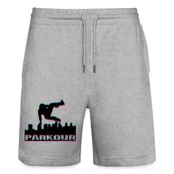 Parkour - Short de jogging bio TRAINER Stanley/Stella unisexe - gris chiné - Devant - Nik (191cm) & Marisol (170cm)