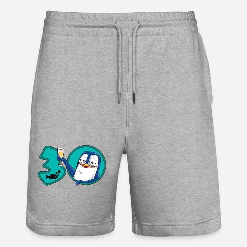 30 ans anniversaire pingouin - Short de jogging bio TRAINER Stanley/Stella unisexe - gris chiné